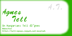 agnes tell business card
